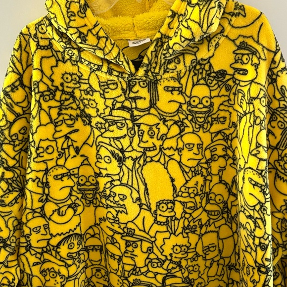 Simpson Snuddie Hoodie Robe Coverup Lemon Yellow Pullover Oversized Pockets Cozy - Picture 5 of 10